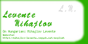 levente mihajlov business card